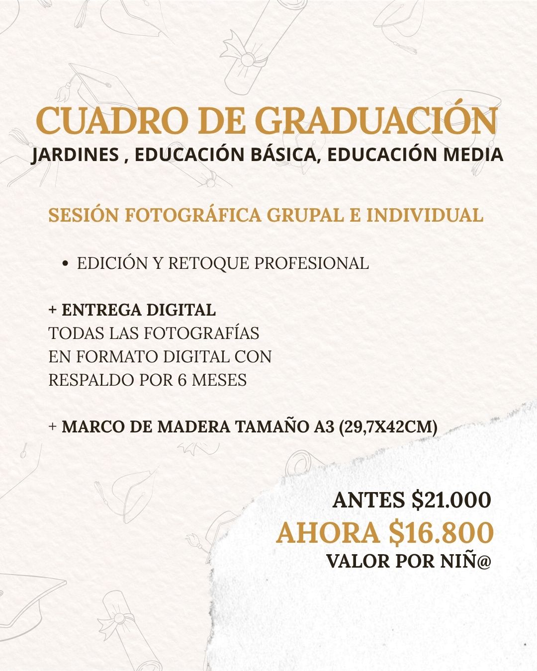 Cuadro de graduados - Reserva tu servicio